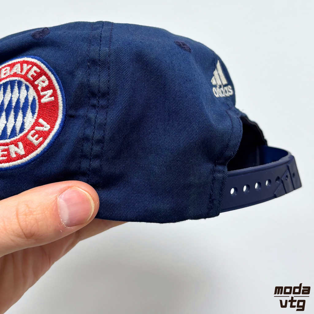 Vintage 90s Bayern Munich Adidas Navy Cap Embroidered Retro