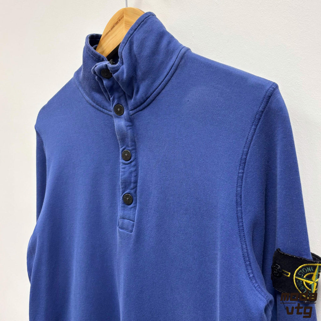 Vintage Y2K Stone Island Sweatshirt Blue Medium Unisex Retro
