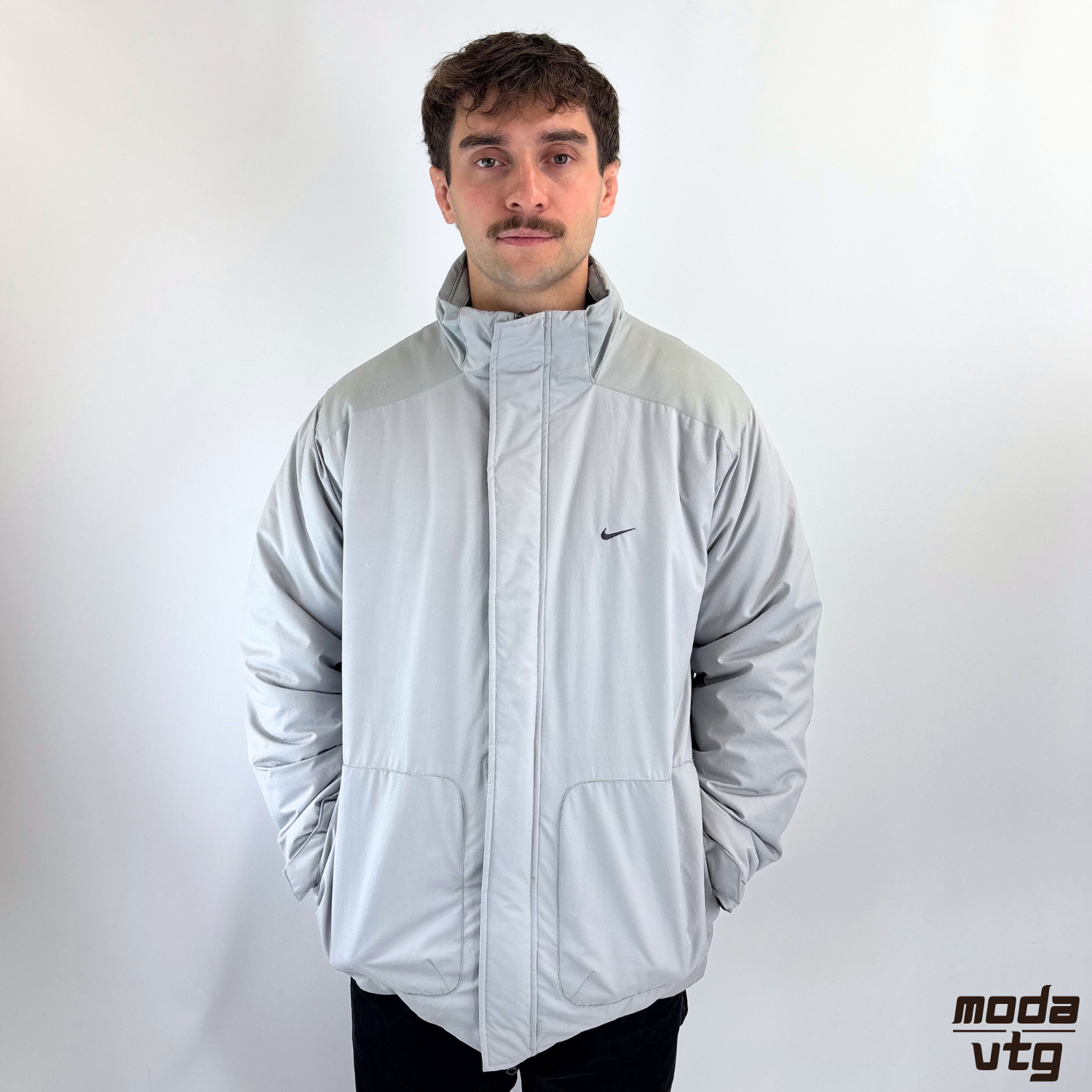 Vintage Y2K Nike Coat Grey XL Winter Puffer