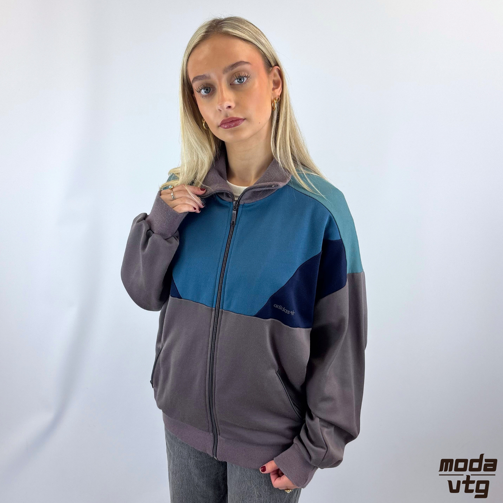 Vintage 80s Adidas Track Jacket Purple Large Retro