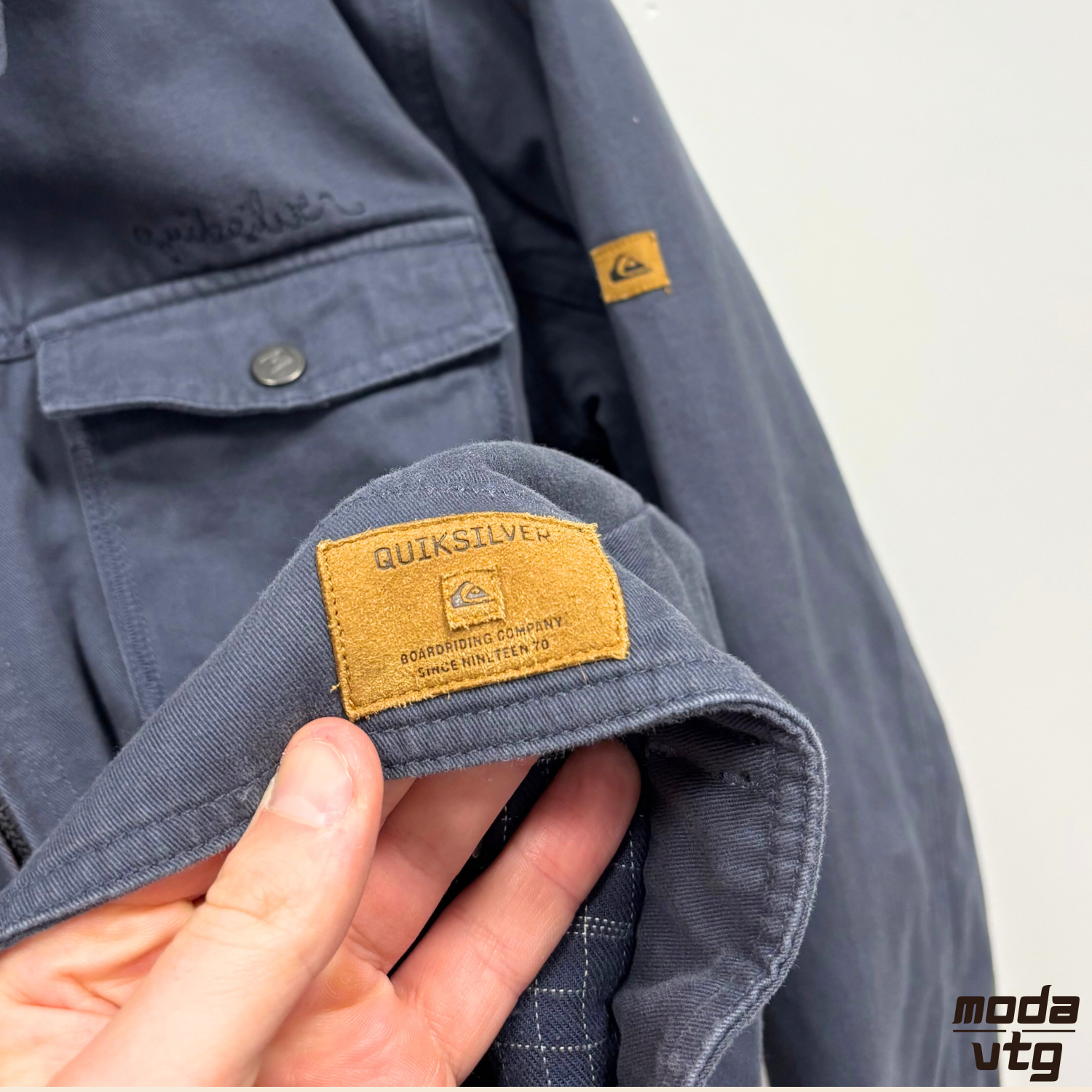 Vintage Y2K Quiksilver Denim Jacket Navy Medium Retro