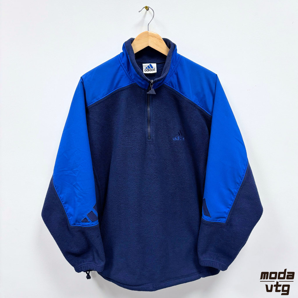 Vintage 90s Adidas Fleece Navy XL Full Zip Winter