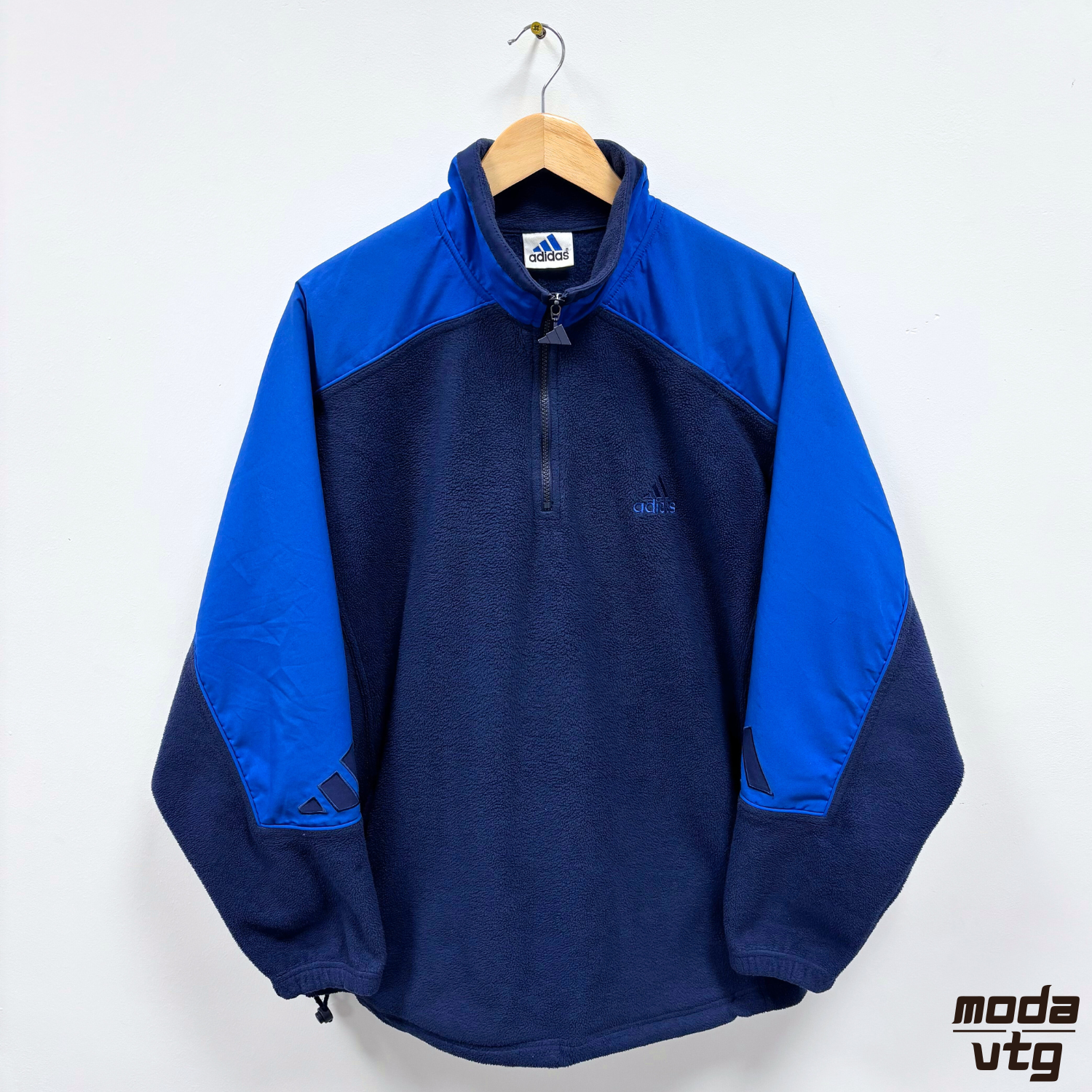 Vintage 90s Adidas Fleece Navy XL Full Zip Winter