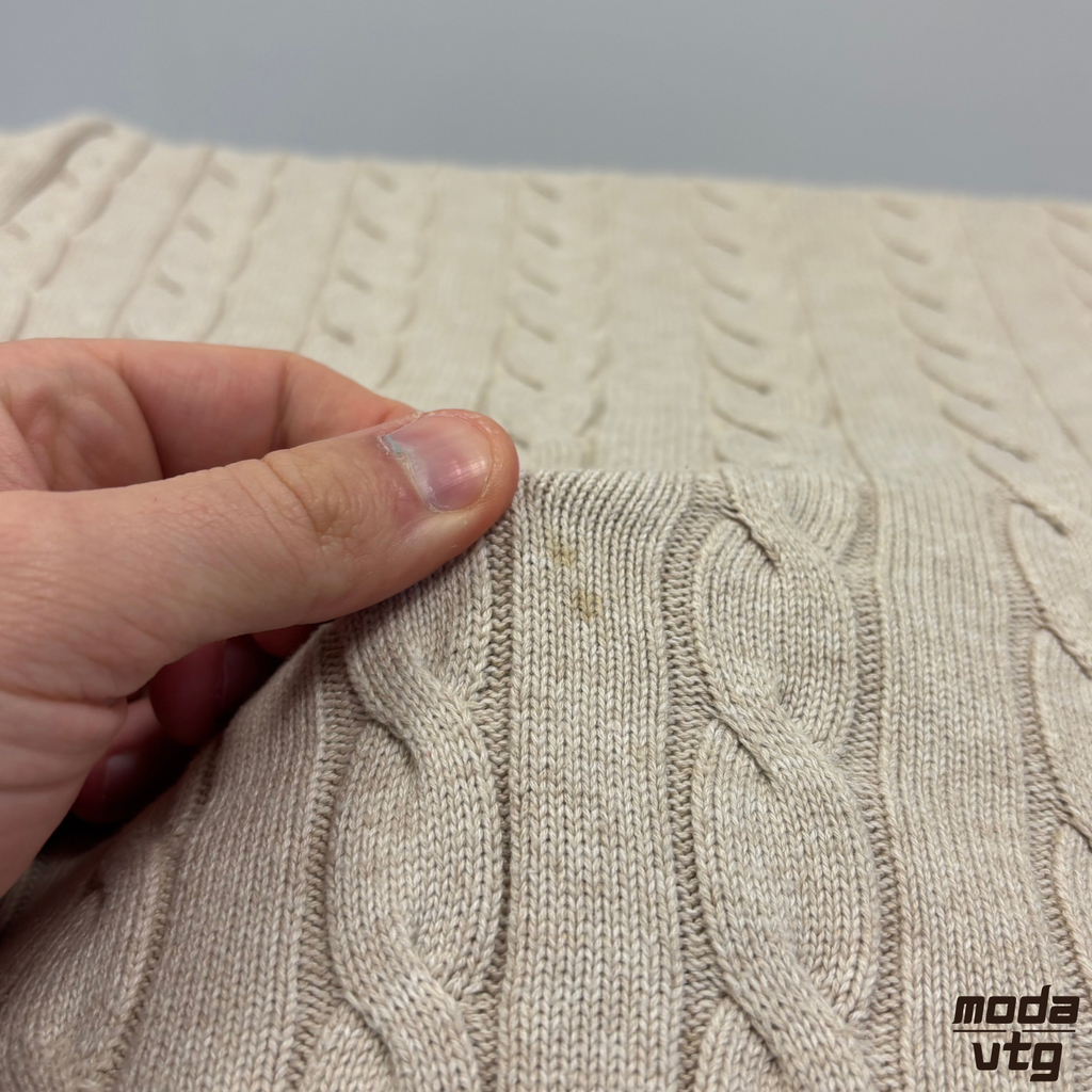 Vintage Y2K GANT Knitted Jumper Beige Medium Cable