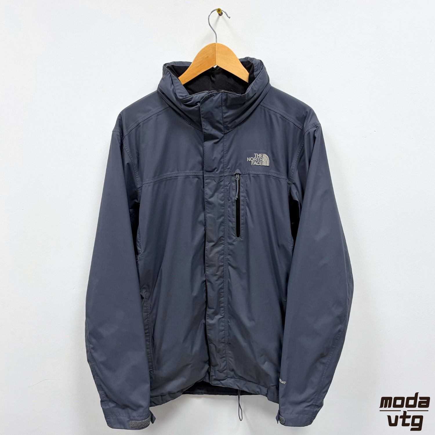 Vintage Y2K The North Face Raincoat Grey Large Hyvent Gorpcore Walking Winter