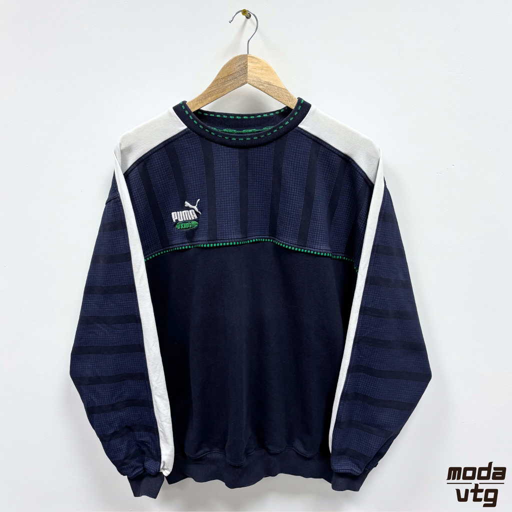 Vintage 90s Puma Sweatshirt Navy Medium Retro Crewneck