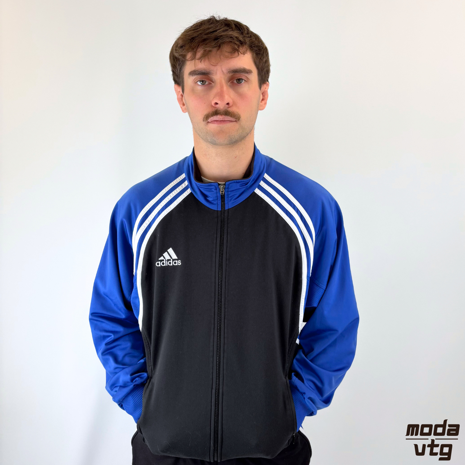 Vintage 90s Adidas Tracksuit Navy Black Large