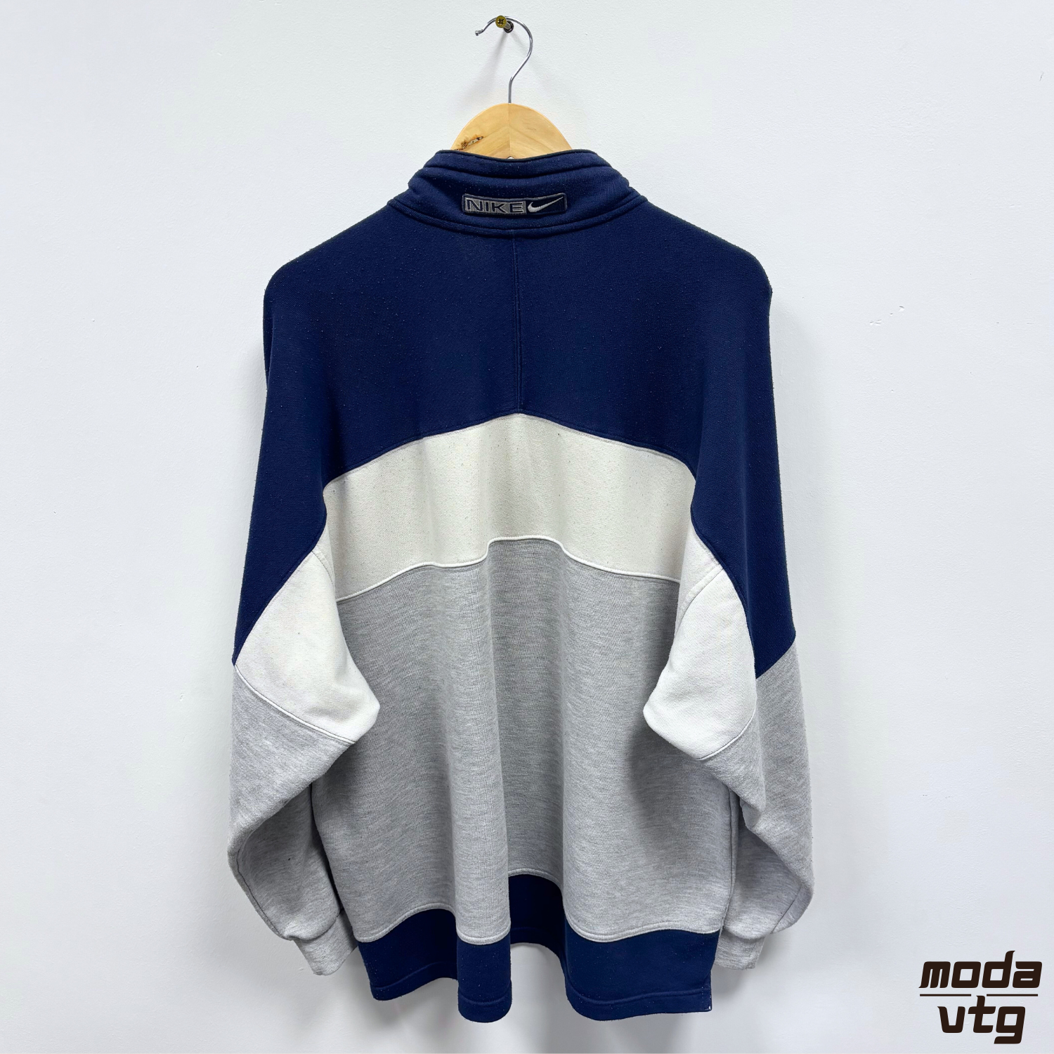 Vintage 90s Nike Sweatshirt Grey XL Quarter Zip Retro