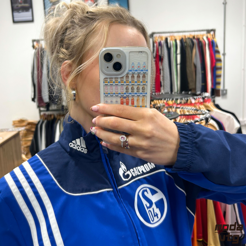 Vintage Y2K Schalke Track Jacket Blue Small Unisex Retro Adidas