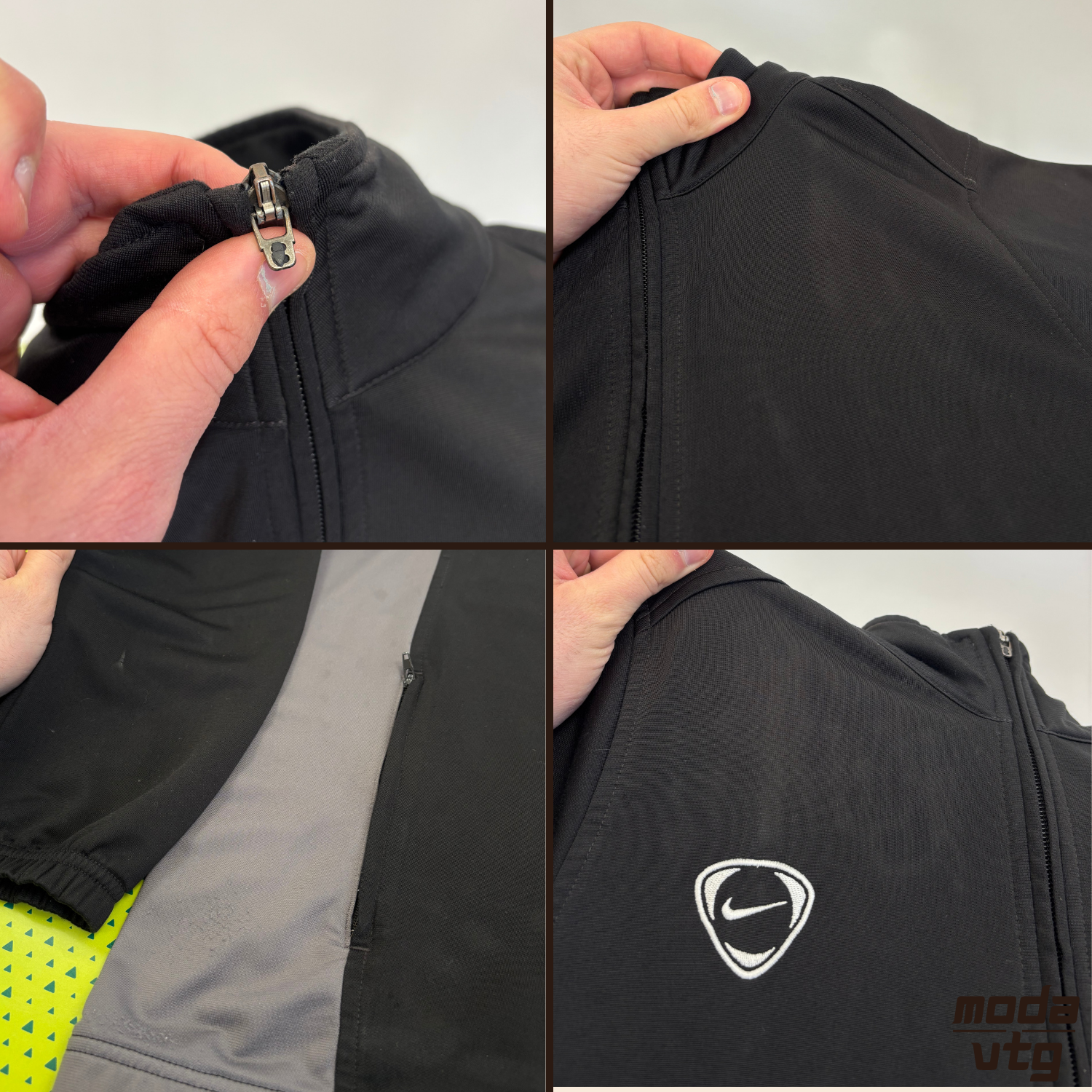 Vintage Y2K Nike Track Jacket Black Medium T90 Total 90 Retro