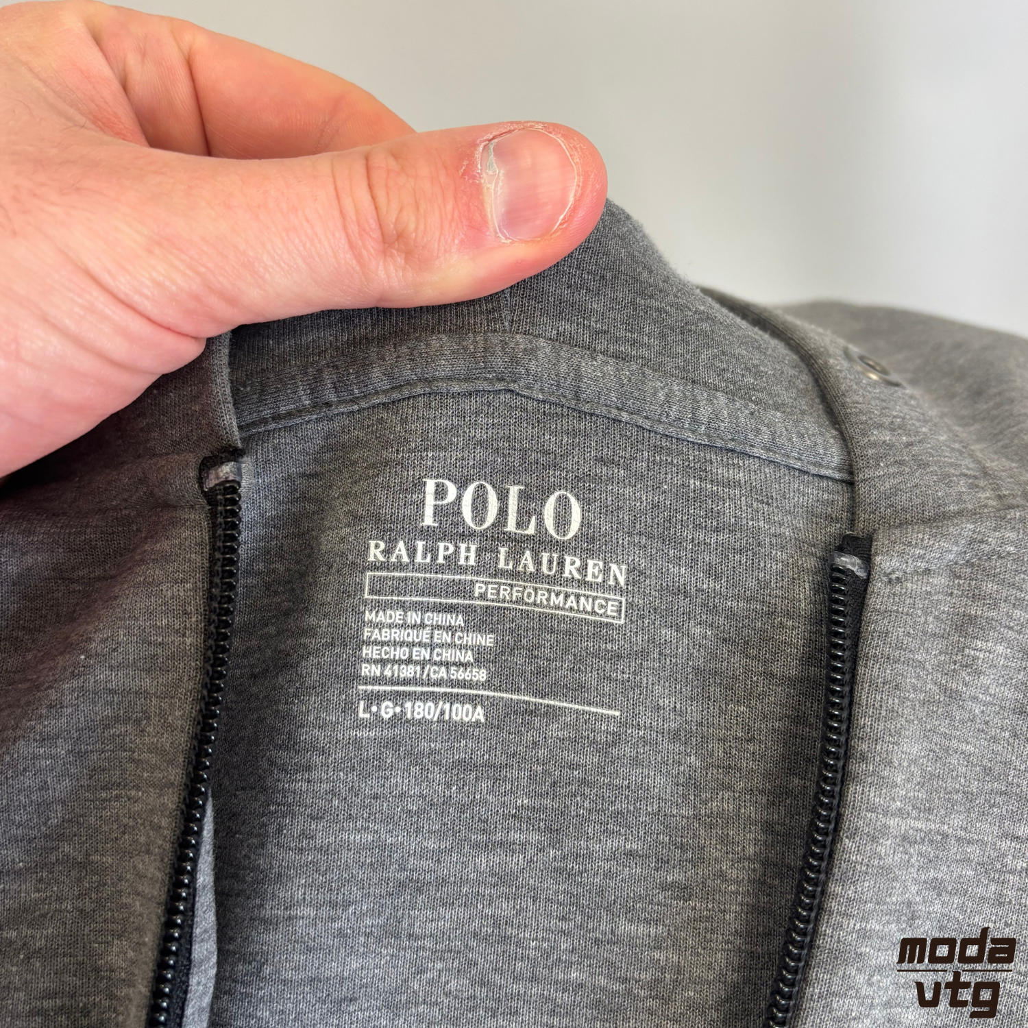 Vintage Y2K Ralph Lauren Hoodie Grey Medium Full Zip