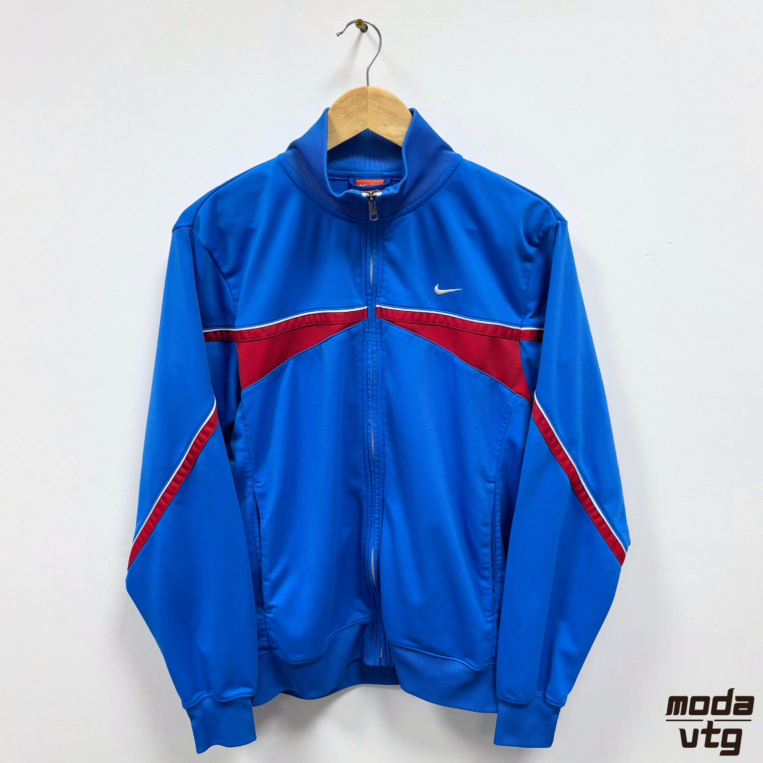 Vintage Y2K Nike Track Jacket Blue Medium Retro Festival
