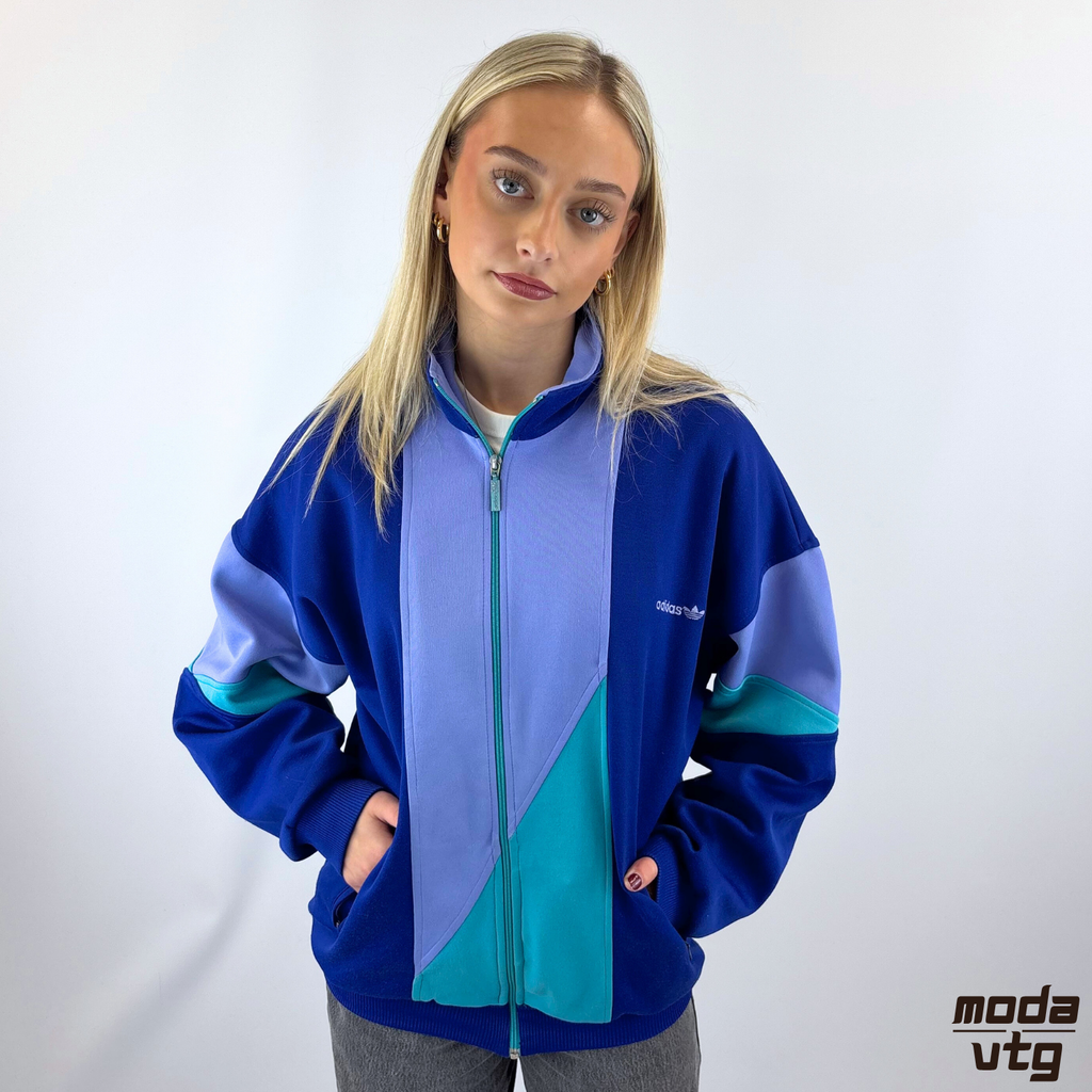 Vintage 80s Adidas Track Jacket Purple Large Retro