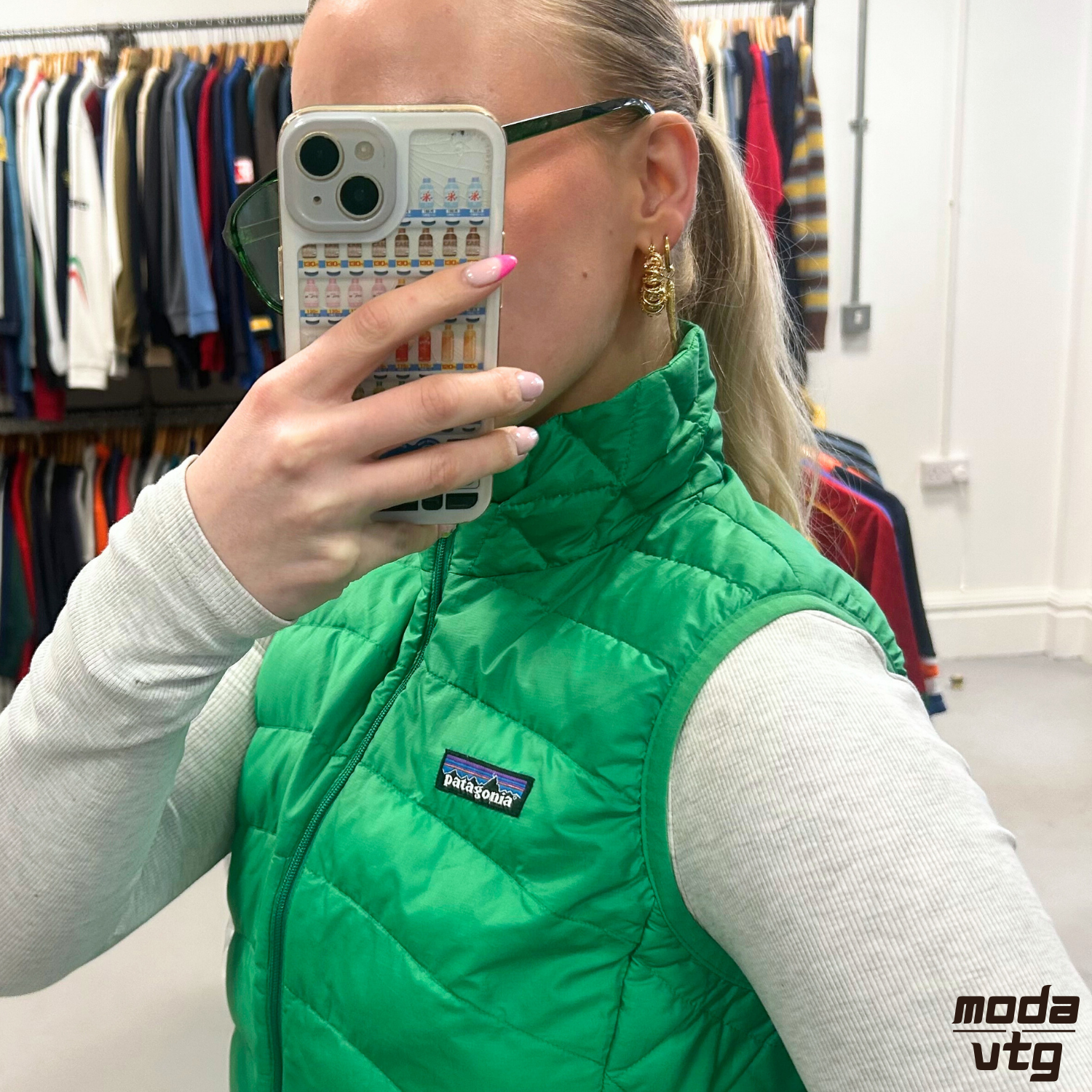 Vintage Y2K Patagonia Gilet Green Women’s Small Winter Walking Gorpcore