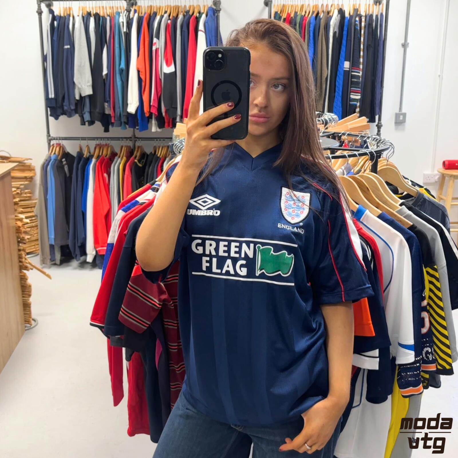 Vintage 1998/00 England Jersey Navy Large Retro Unisex Umbro