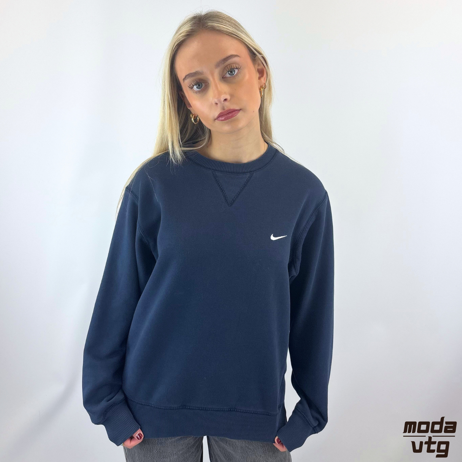 Vintage Y2K Nike Sweatshirt Navy Crewneck
