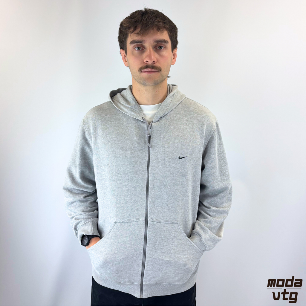 Vintage Y2K Nike Hoodie Grey XL Full Zip