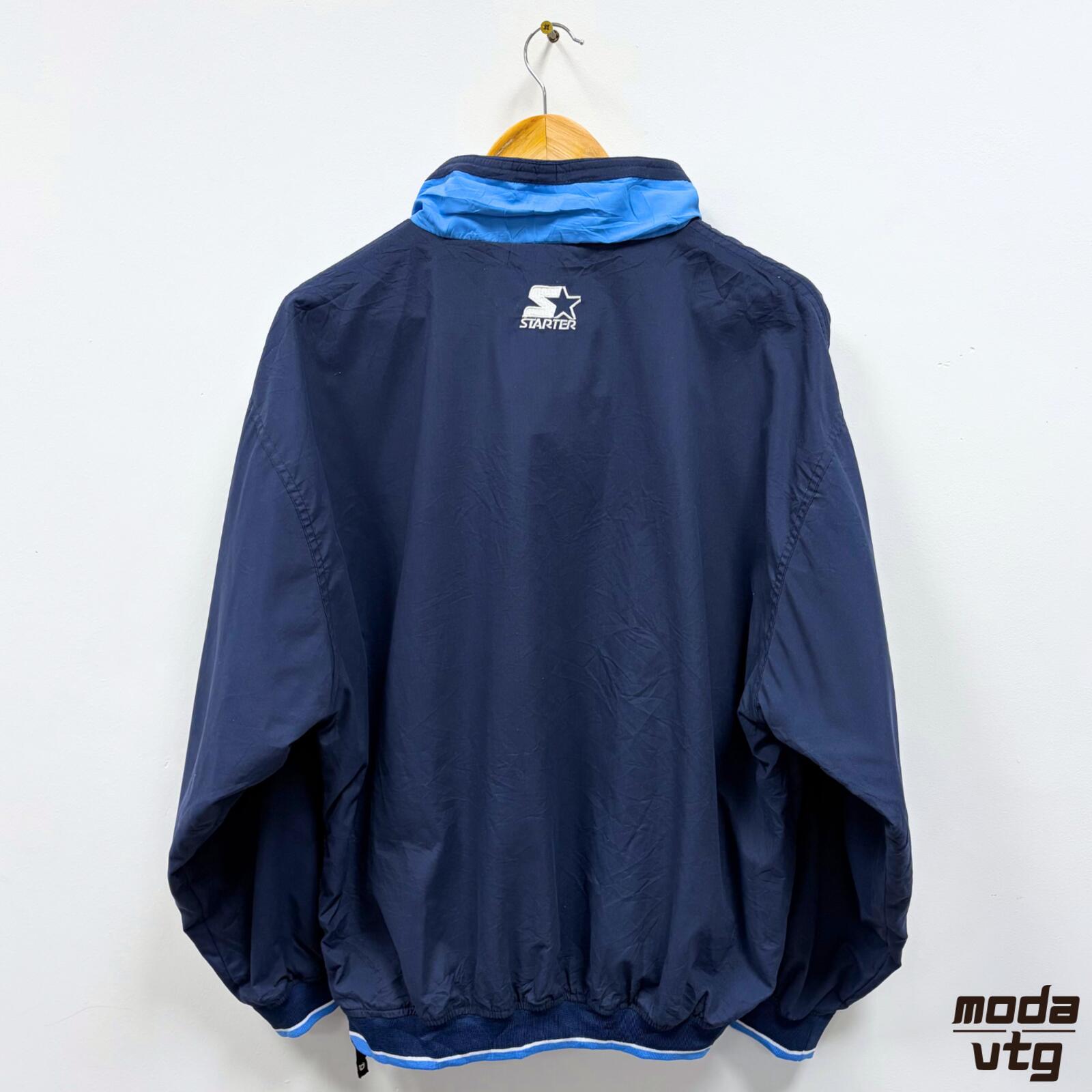 Vintage Y2K North Carolina Tar Heels Windbreaker Navy Large Starter Retro Unisex