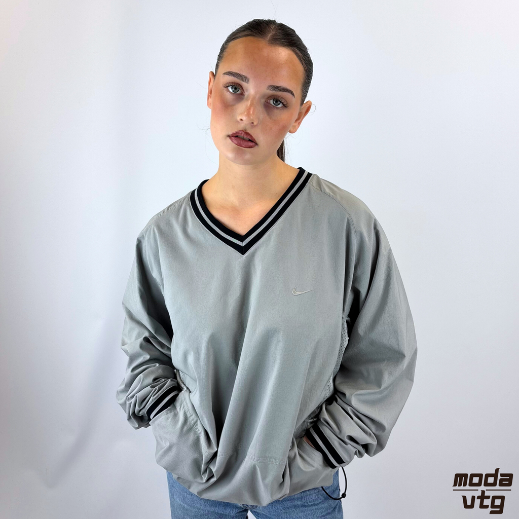 Vintage Y2K Nike Windbreaker Grey XL Pullover