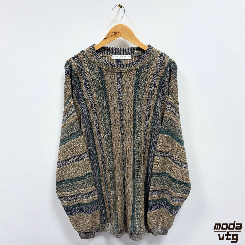 Vintage 90s Coogi Style Knitted Jumper XL Geoffrey Beene Made In USA