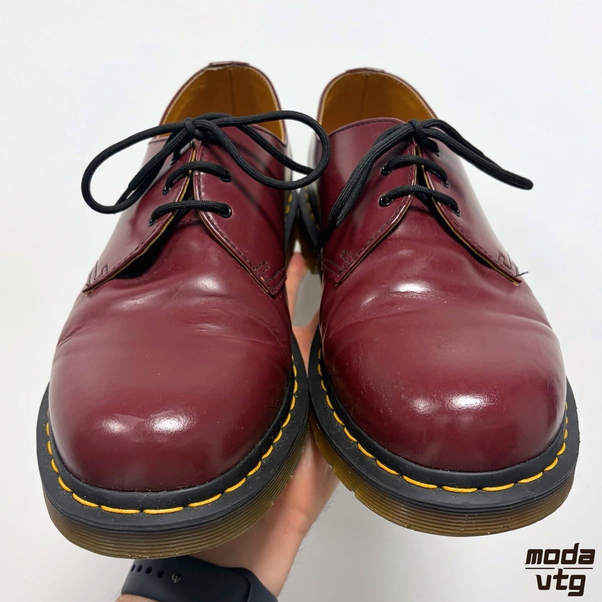 Dr Martens 1461 Shoes Cherry Red UK 10 Smooth Leather 3 Eyelet Oxblood Mod Punk