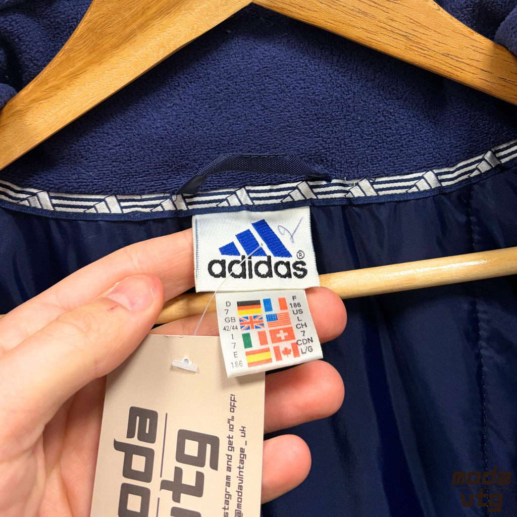 Vintage 90s Adidas Coat Navy XL Winter Retro Long