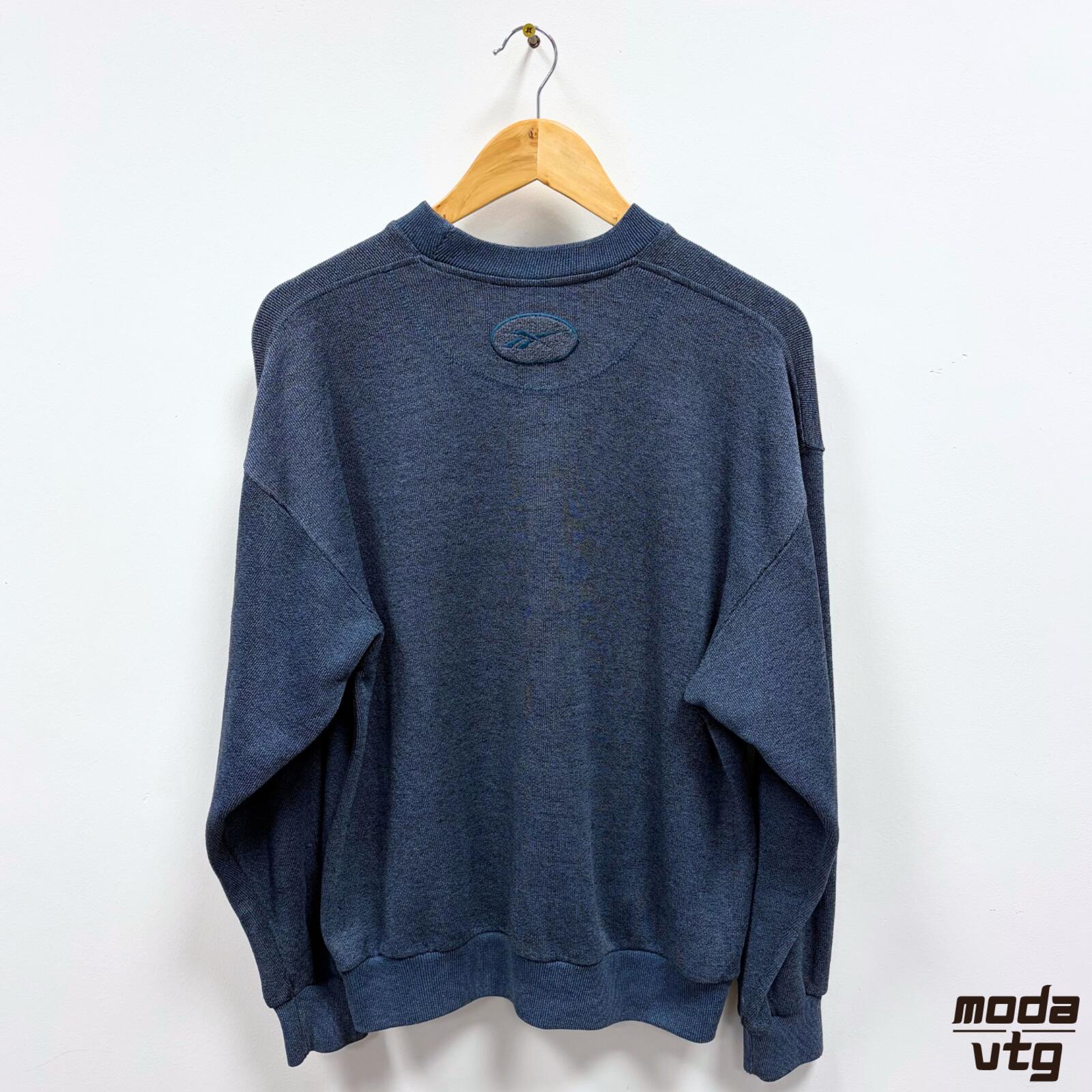 Vintage 90s Reebok Sweatshirt Blue Medium Retro Unisex