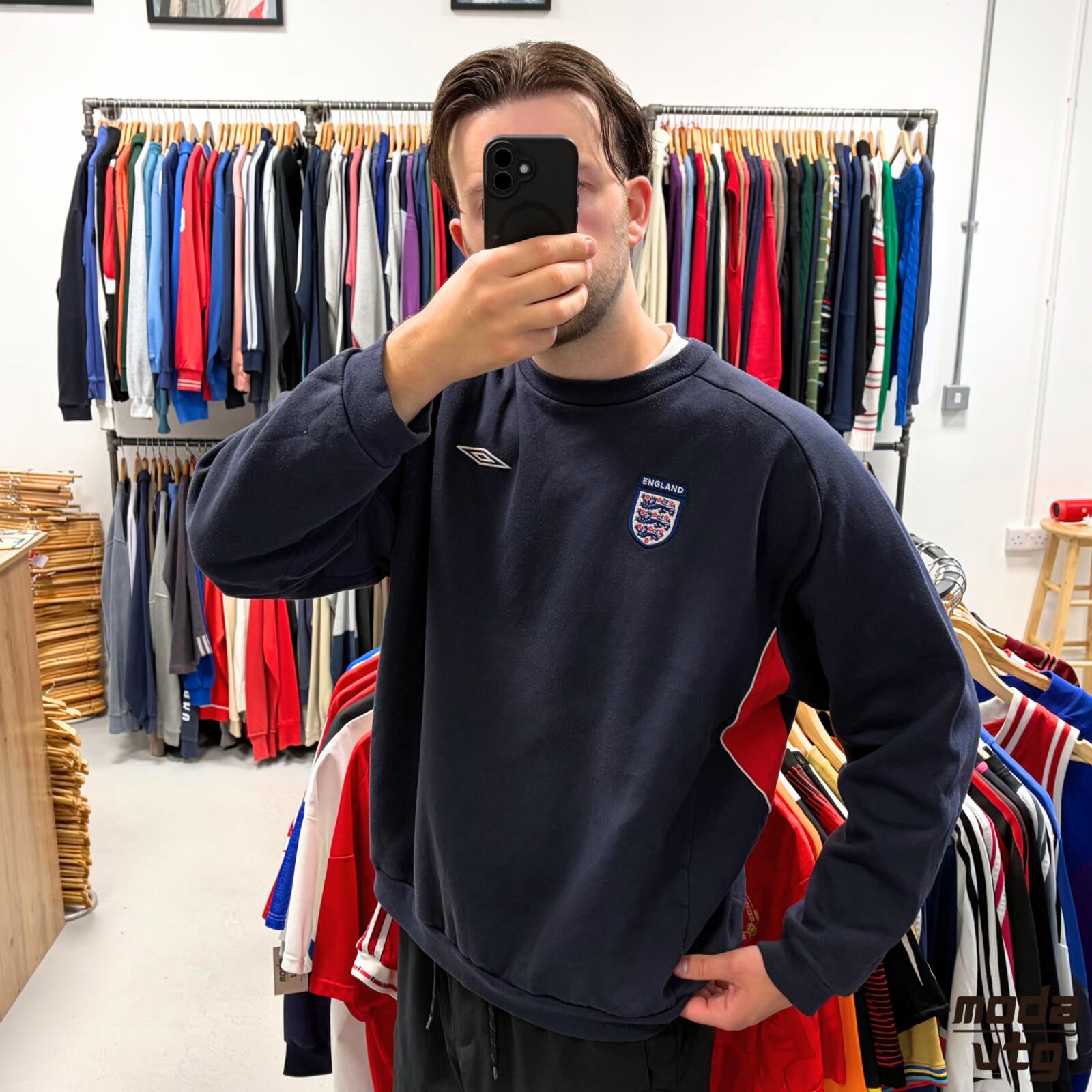 Vintage Y2K England Sweatshirt Navy XL Retro Unisex Umbro