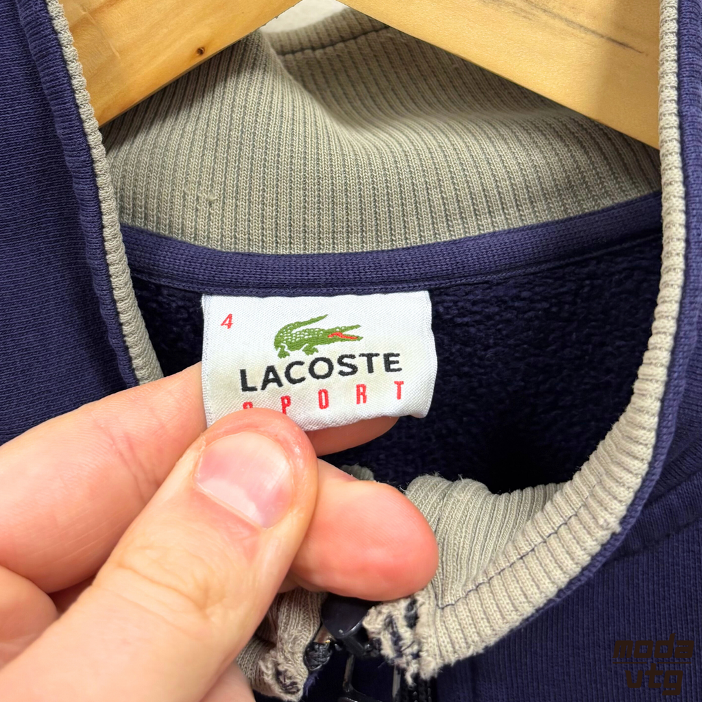 Vintage Y2K Lacoste Sweatshirt Navy Medium Quarter Zip