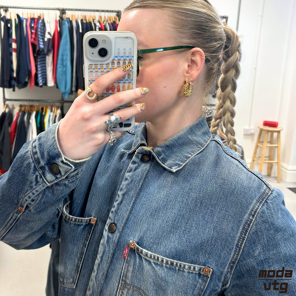 Vintage Y2K Levi’s Chore Jacket Blue Medium Denim Retro Unisex