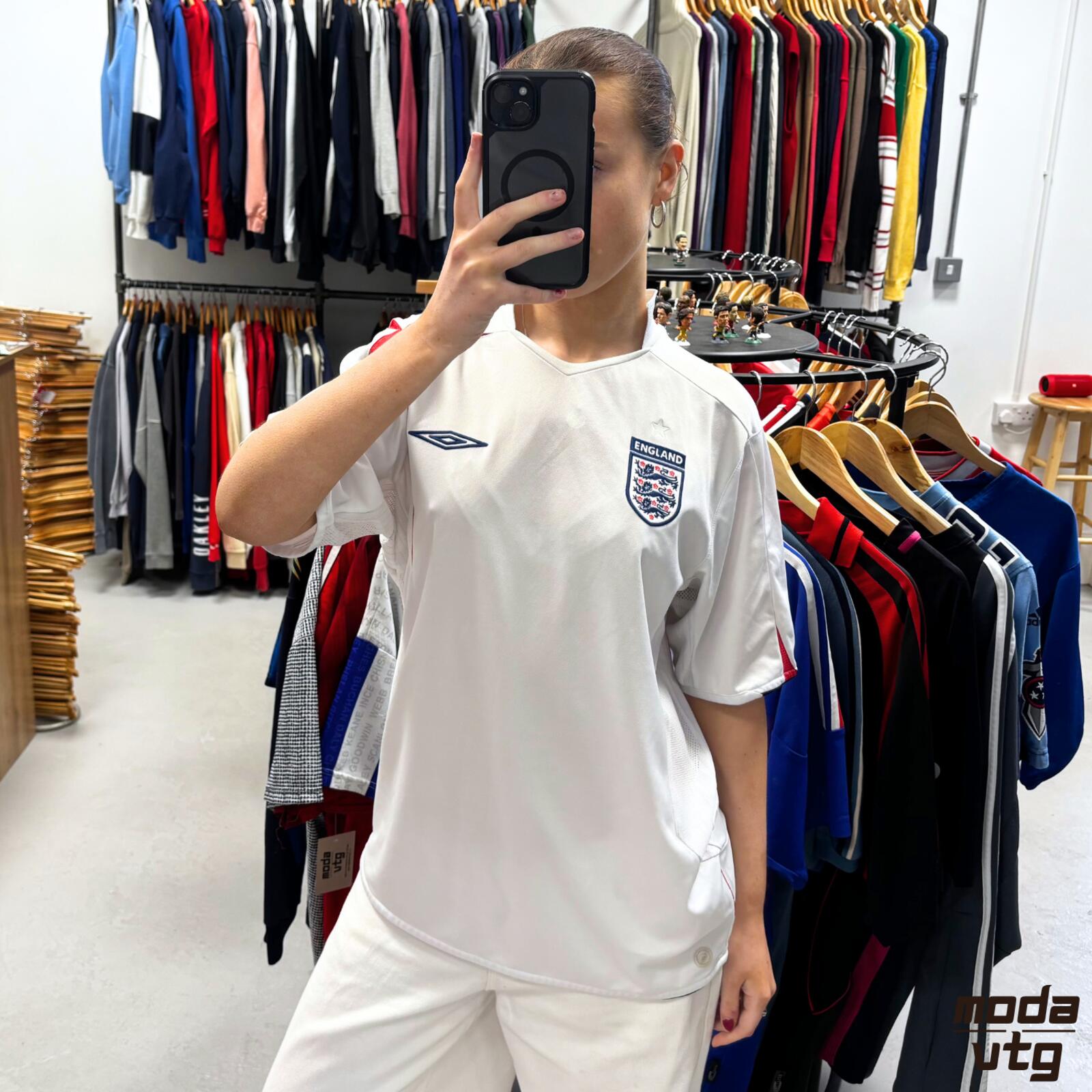 Vintage 2008/09 England Jersey White Large Retro Unisex Umbro