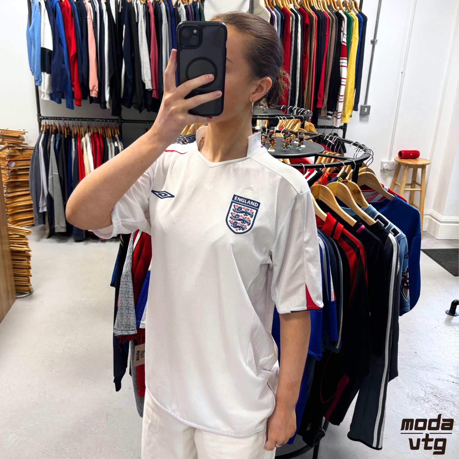 Vintage 2008/09 England Jersey White Large Retro Unisex Umbro