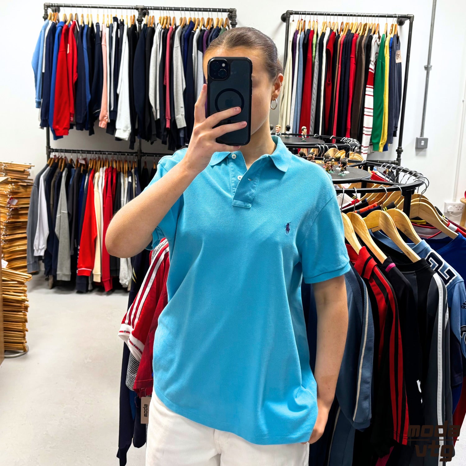 Vintage 90s Ralph Lauren Polo Blue Medium Retro Unisex Summer