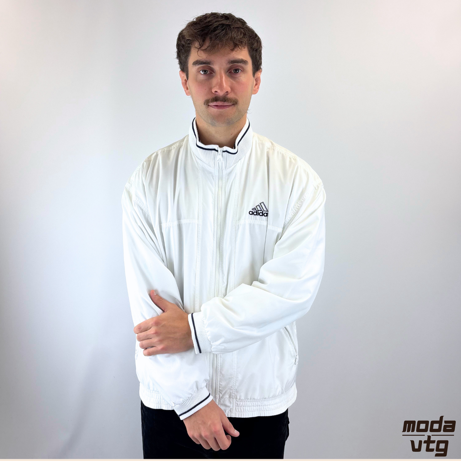 Vintage 90s Adidas Track Jacket White XL