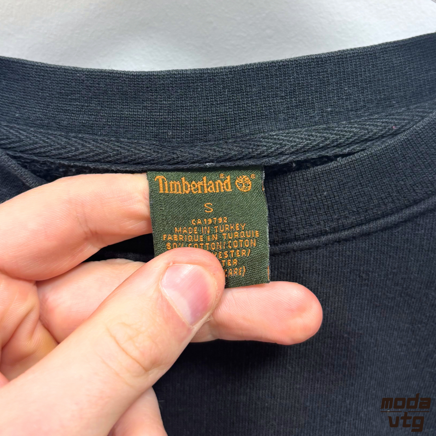 Vintage 90s Timberland Sweatshirt Black Medium Crewneck Retro