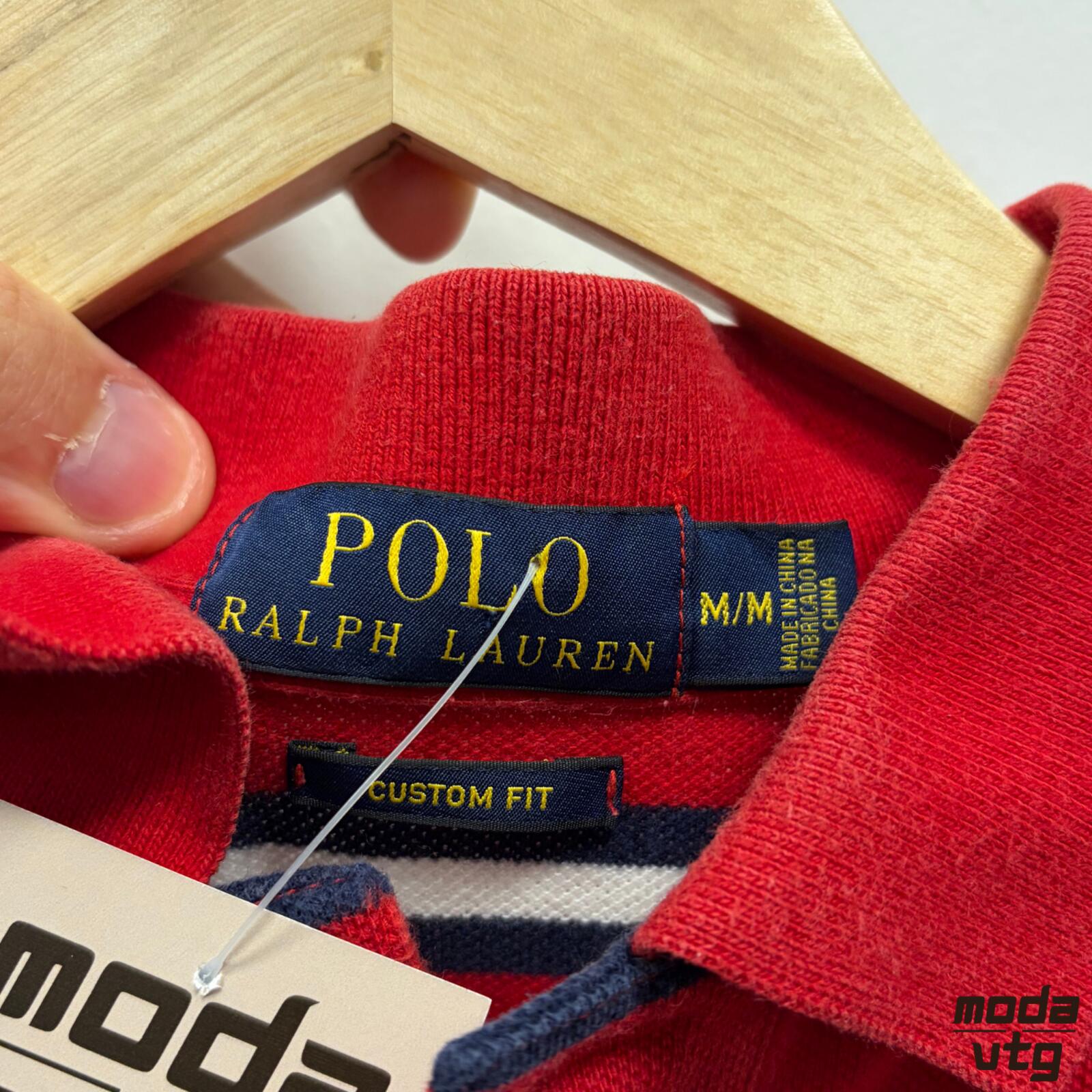 Vintage 90s Ralph Lauren Polo Red Small Striped Summer Unisex