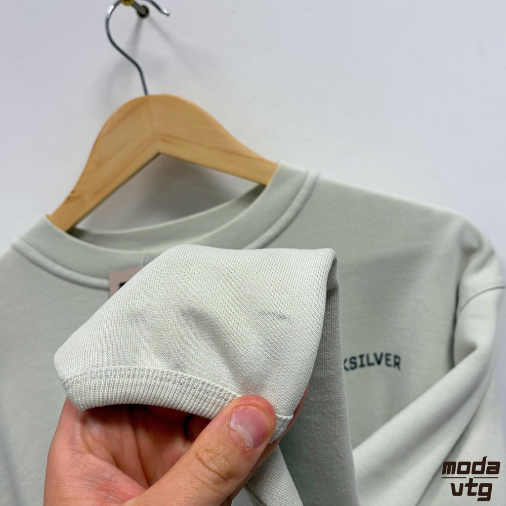 Vintage 90s Quiksilver Sweatshirt Beige Small Retro Unisex Graphic