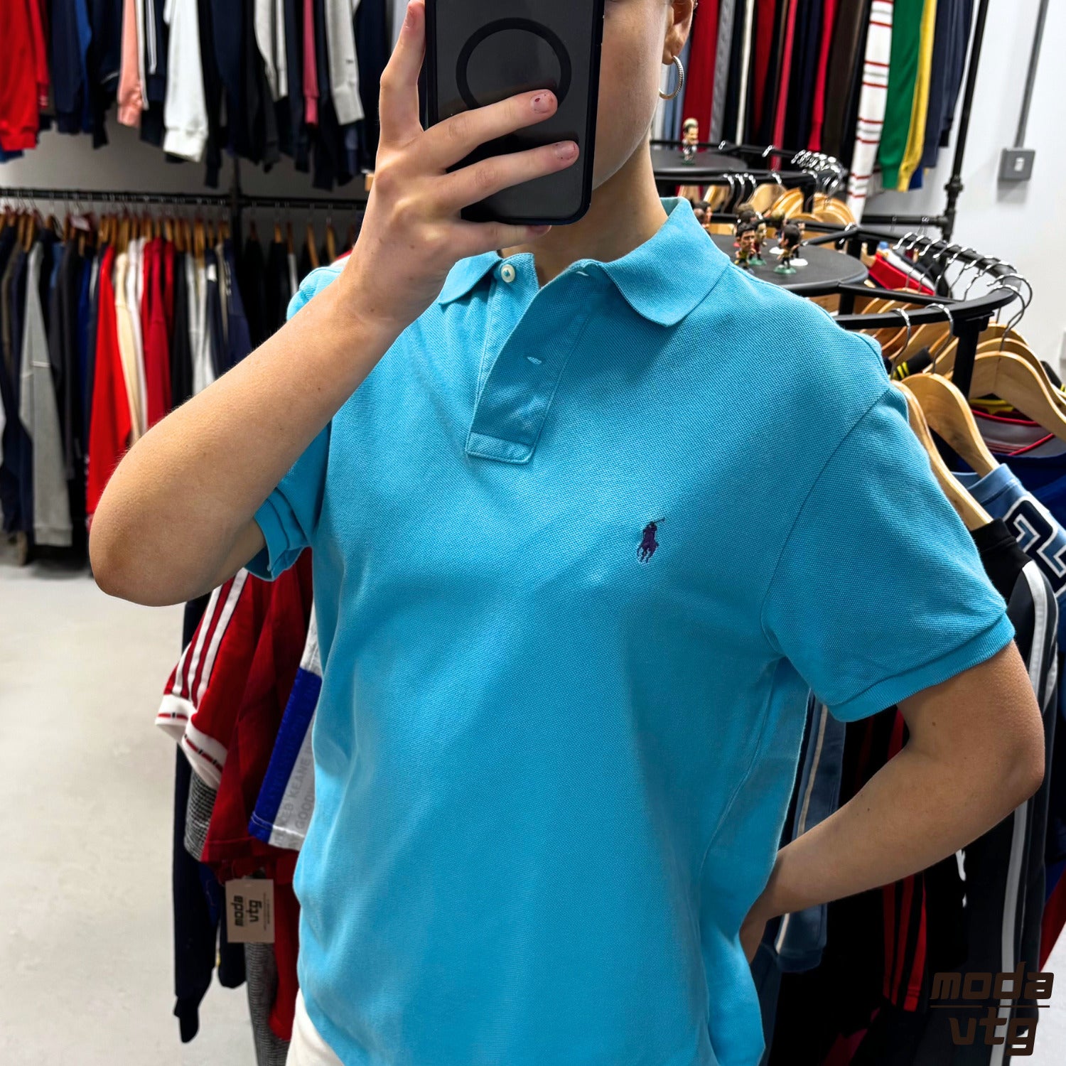 Vintage 90s Ralph Lauren Polo Blue Medium Retro Unisex Summer