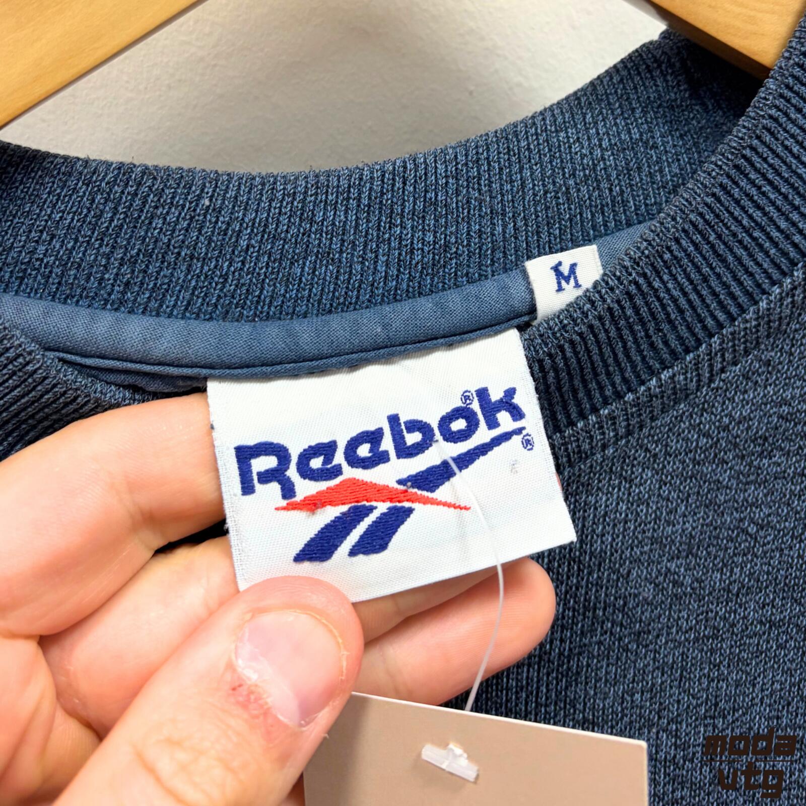 Vintage 90s Reebok Sweatshirt Blue Medium Retro Unisex