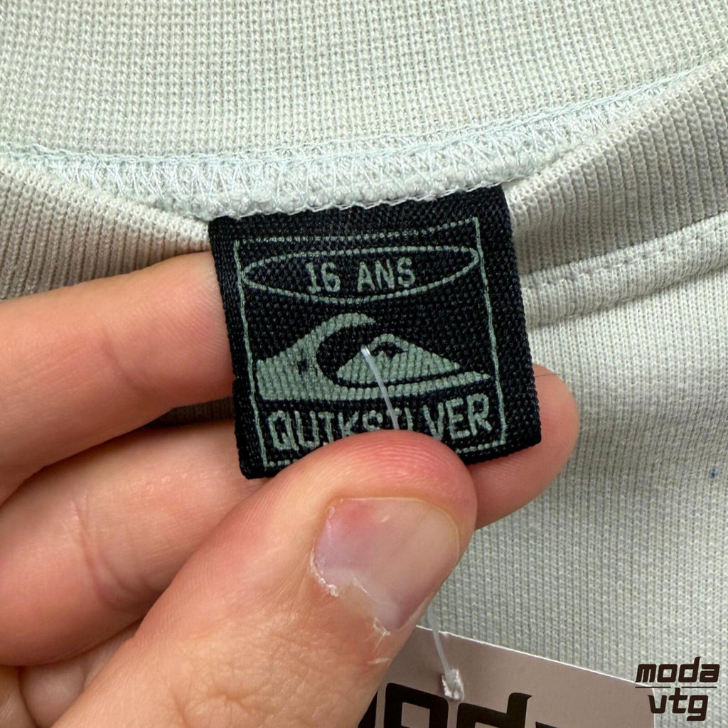 Vintage 90s Quiksilver Sweatshirt Beige Small Retro Unisex Graphic