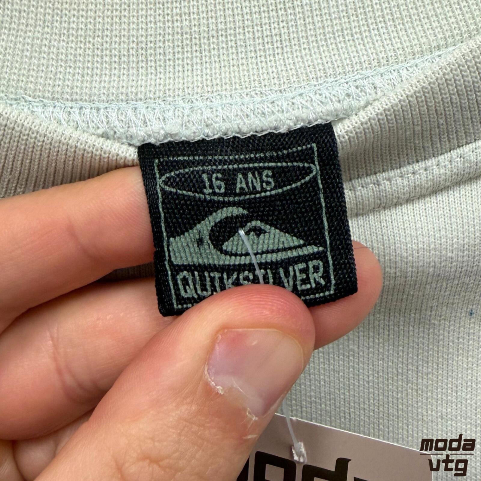 Vintage 90s Quiksilver Sweatshirt Beige Small Retro Unisex Graphic