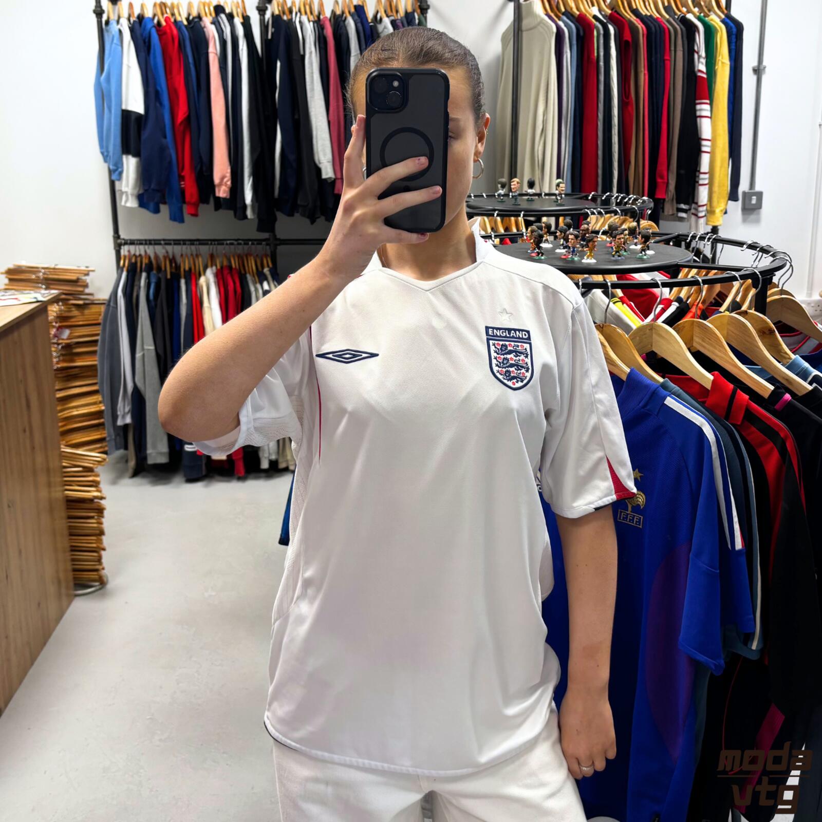 Vintage 2008/09 England Jersey White Large Retro Unisex Umbro