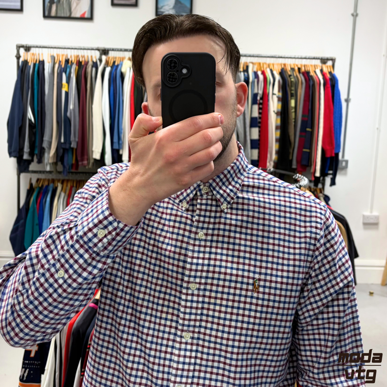Vintage Y2K Ralph Lauren Shirt Large Retro Cotton Gingham