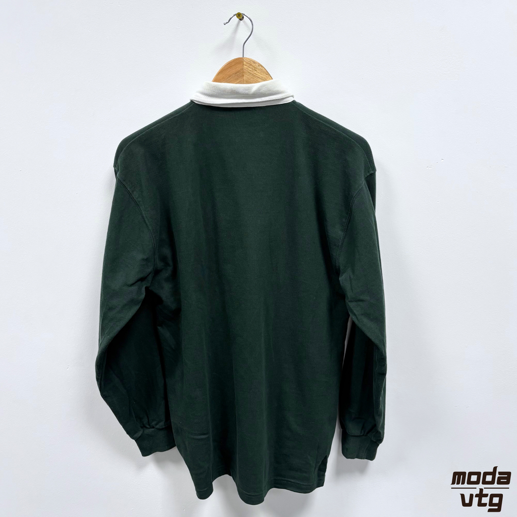 Vintage Y2K Guinness Rugby Polo Green Medium