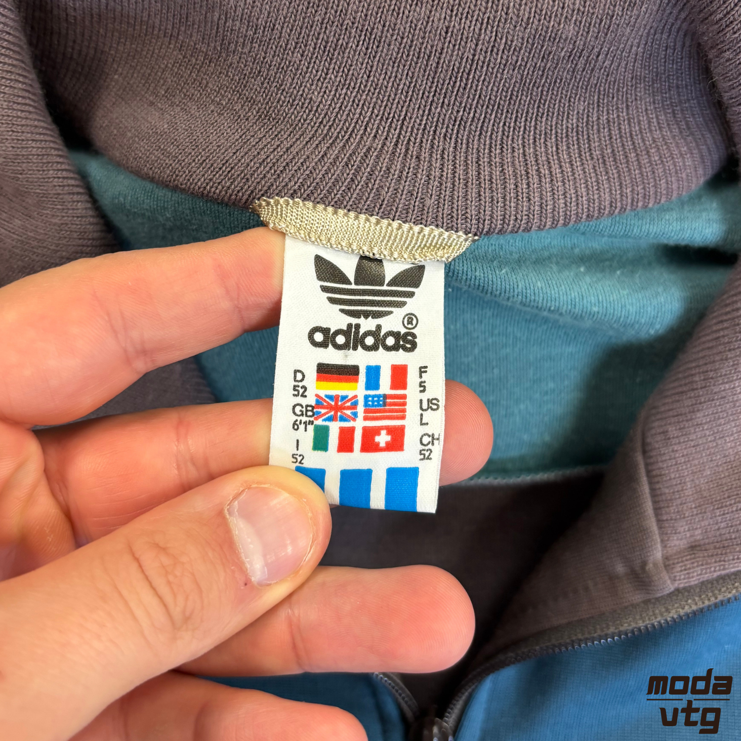 Vintage 80s Adidas Track Jacket Purple Large Retro