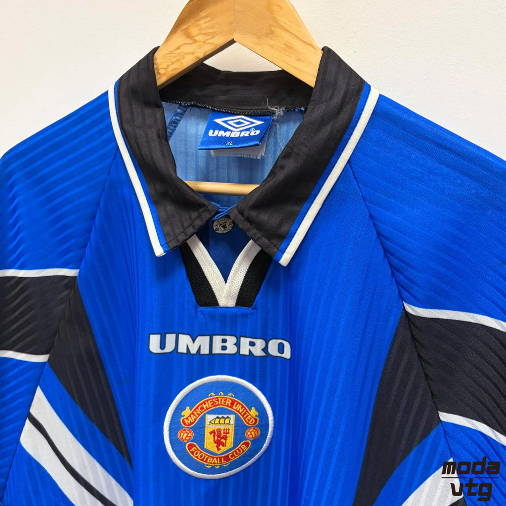 Vintage 1996/98 Manchester United Jersey Away Blue XL Umbro Retro Unisex