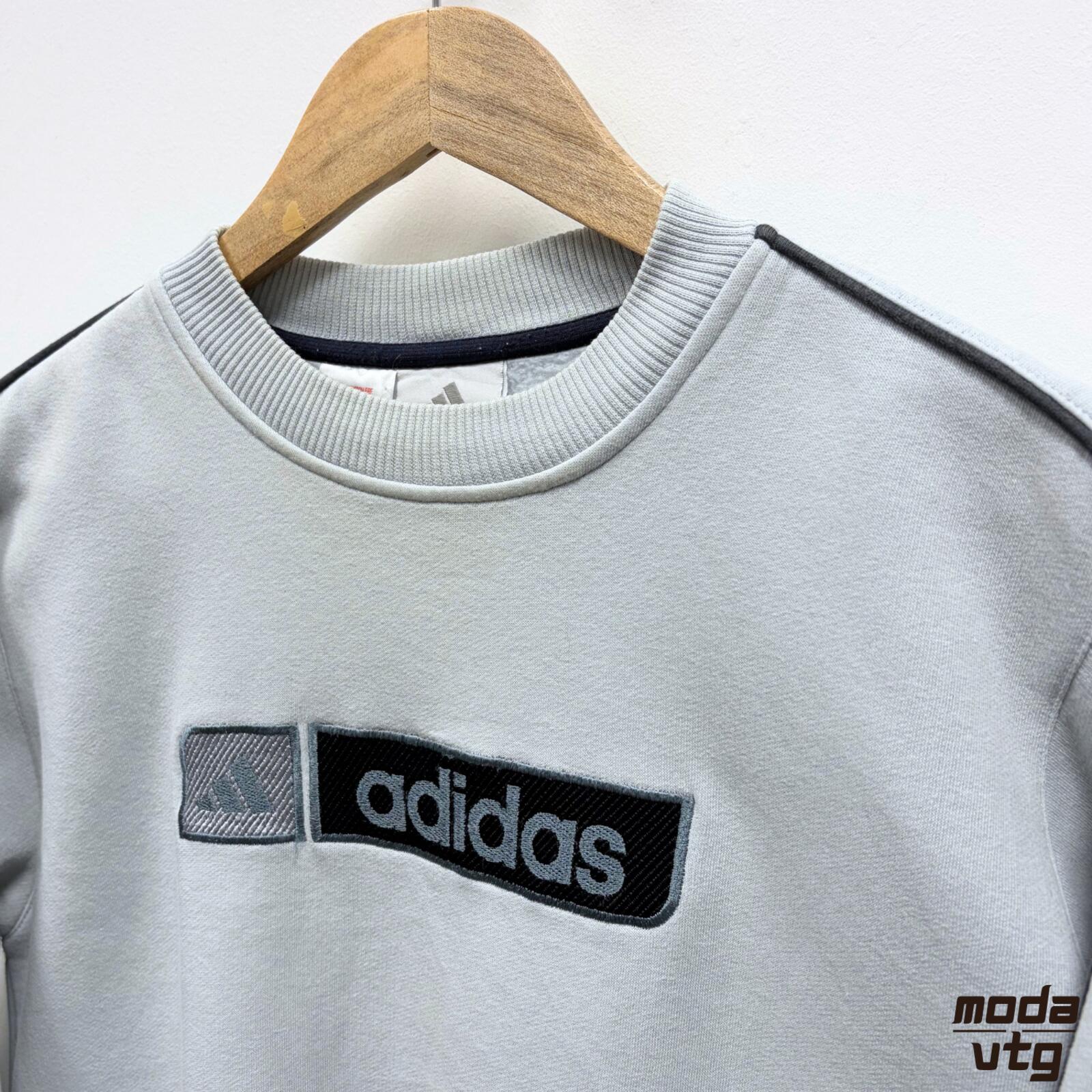 Vintage Y2K Adidas Sweatshirt Blue Small Retro Unisex