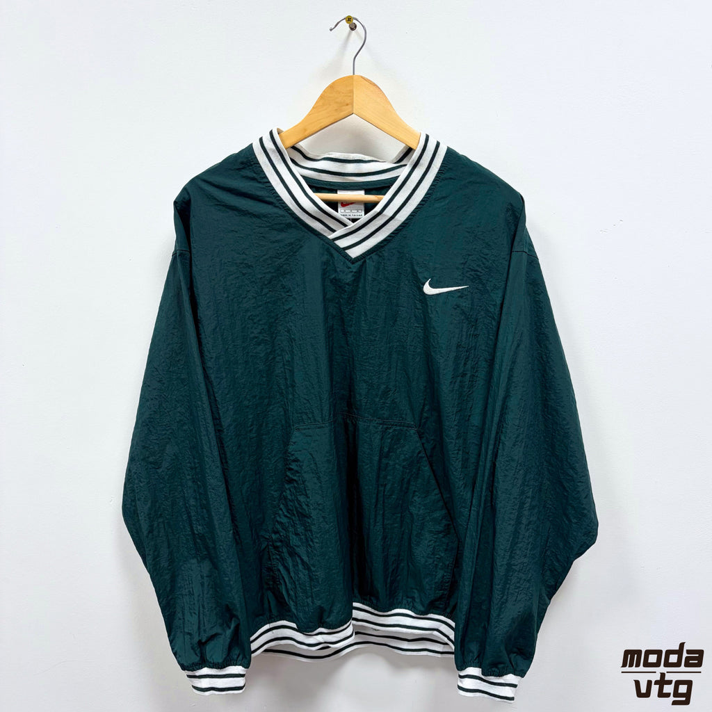 Vintage 90s Nike Windbreaker Green Large Retro Unisex Pullover