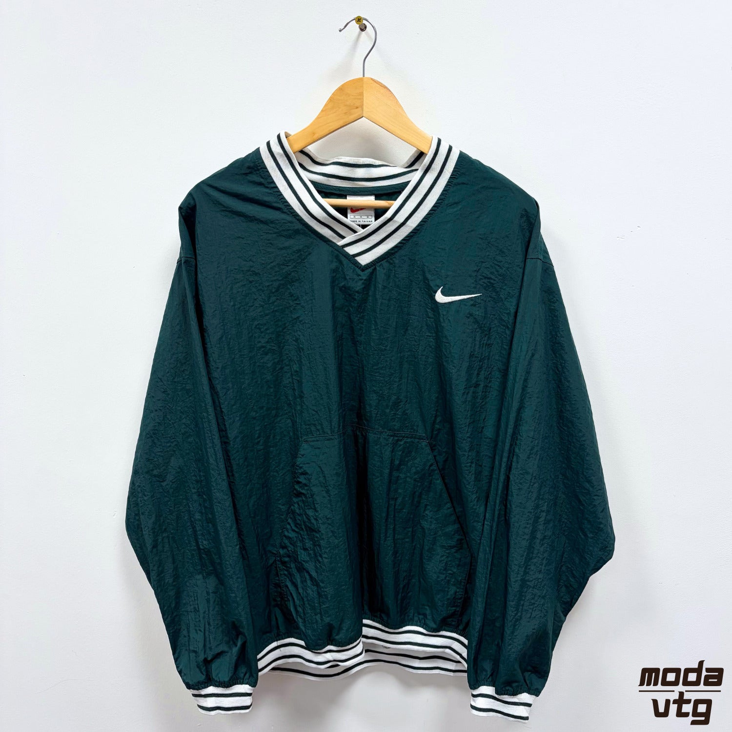 Vintage 90s Nike Windbreaker Green Large Retro Unisex Pullover