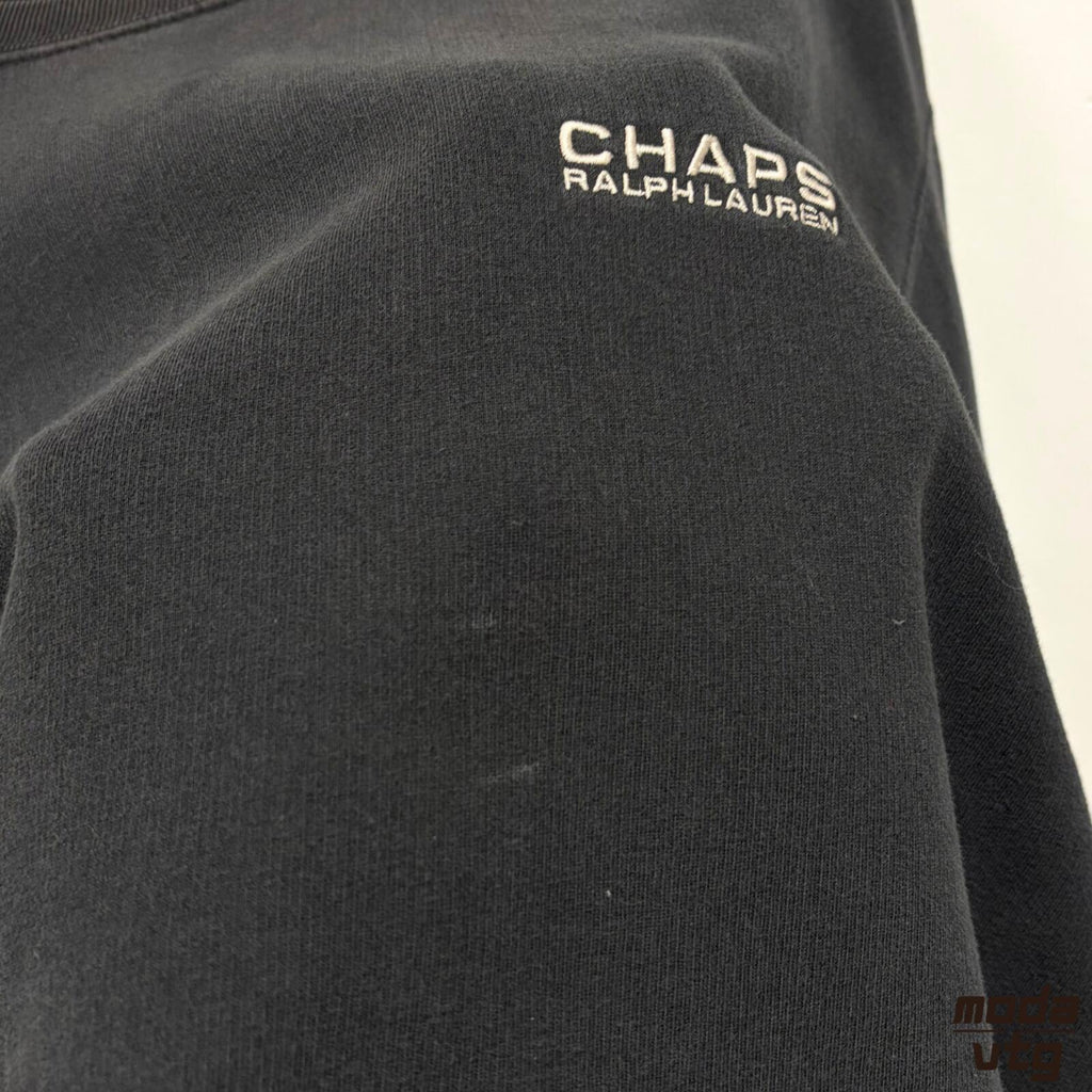 Vintage Y2K Chaps Ralph Lauren Sweatshirt Black XL Retro Unisex